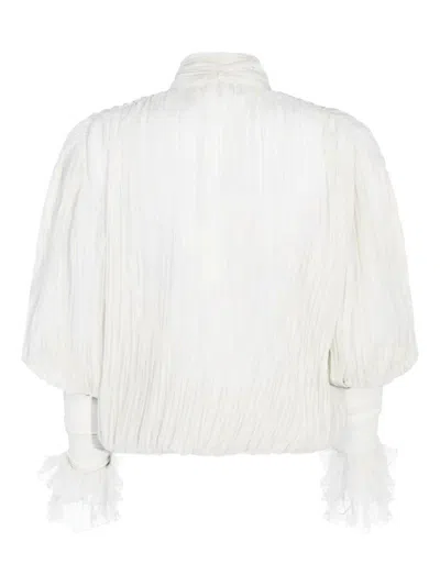 Blumarine White Silk Chiff Blouse