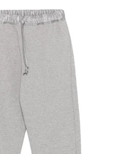 Carven Crepe-trimmed Cotton-jersey Track Pants In Gray