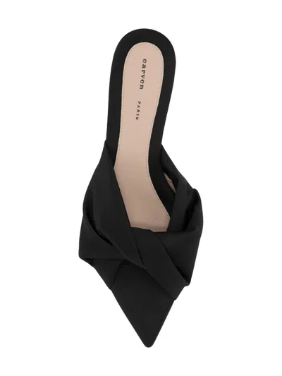 Carven Knotted Front Sandals With 3.5cm Heel In Black