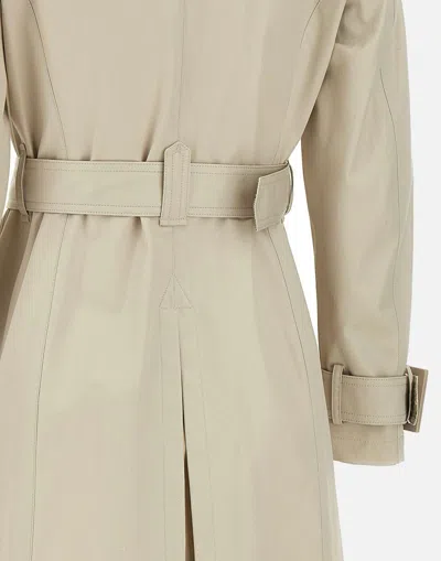 Herno Sand Cotton Gabardine Trench Coat In Gray