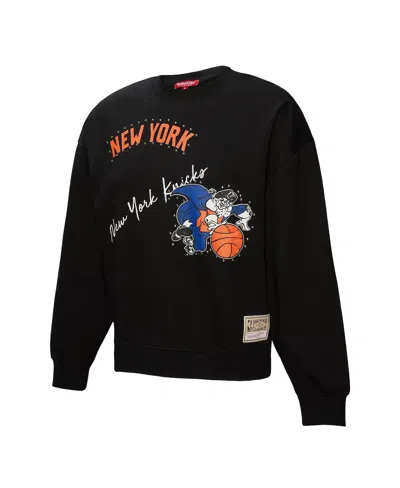 Mitchell & Ness Black New York Knicks Hardwood Classics Home Team Pullover Sweatshirt In Black