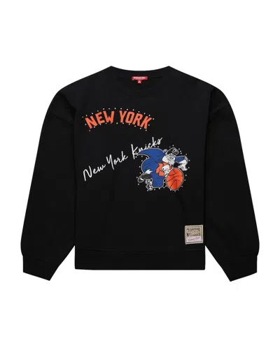 Mitchell & Ness Black New York Knicks Hardwood Classics Home Team Pullover Sweatshirt In Black