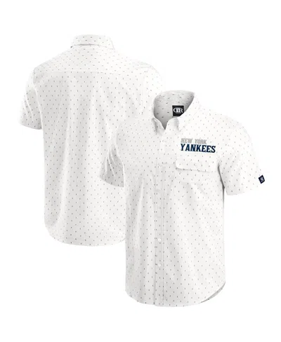 Fanatics Darius Rucker Collection By  Men's Cream New York Yankees Printed Button-down Shirt In White