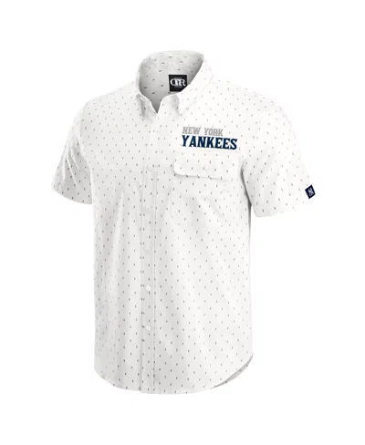 Fanatics Darius Rucker Collection By  Men's Cream New York Yankees Printed Button-down Shirt In White