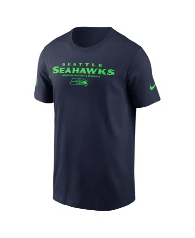 Nike College Navy Seattle Seahawks Sideline Performance T-shirt In Blue