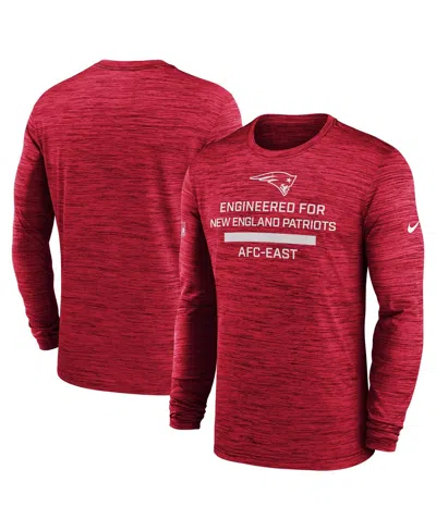 Nike Red New England Patriots Sideline Velocity Performance Long Sleeve T-shirt In Red