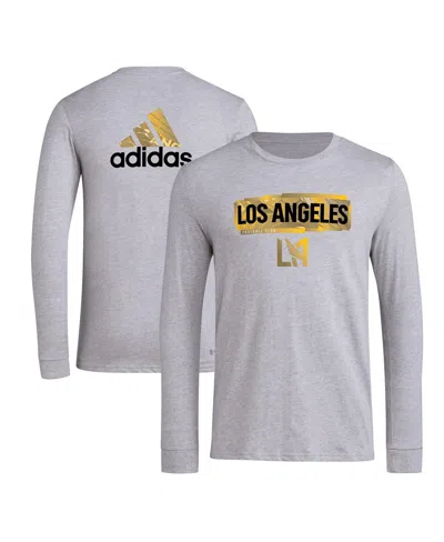 Adidas Originals Men's Heather Gray Lafc Local Pop Aeroready Long Sleeve T-shirt In Gray