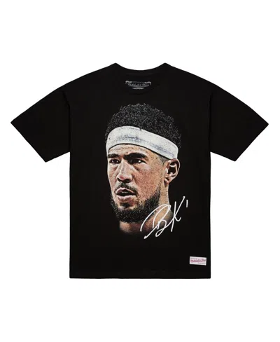 Mitchell & Ness Men's And Women's Black Devin Booker Nba Real Big Face Player T-shirt In Black