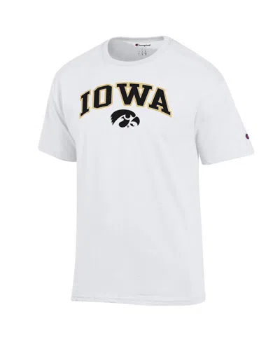 Champion Men's White Iowa Hawkeyes Arched Logo T-shirt In White