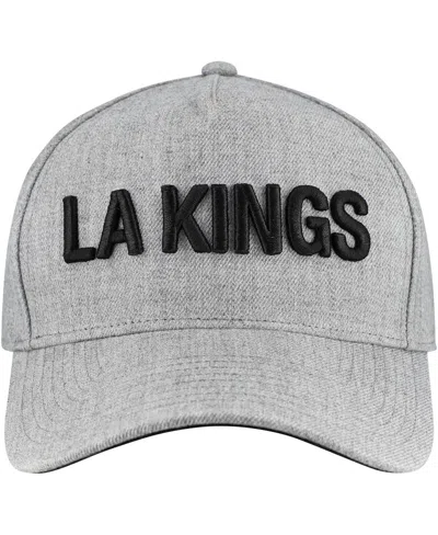 Fanatics Men's Heather Gray Los Angeles Kings Elements A-frame Leather Strapback Hat