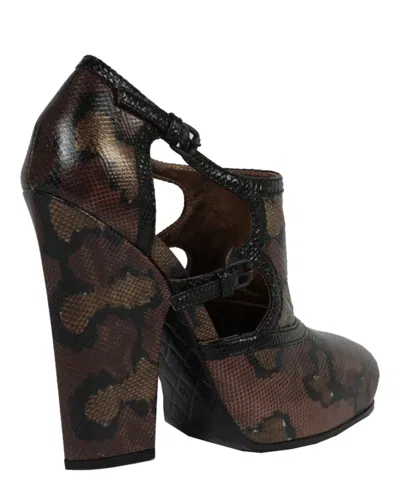 Bottega Veneta Chunky Heel Almond Toe Pump In Brown
