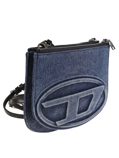 Diesel Denim Shoulder Bag With Embossed Logo