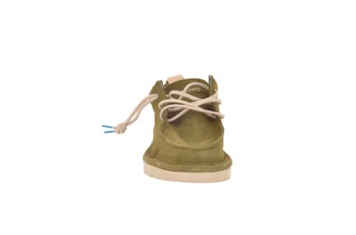 Pànchic Panchic Olive Suede Sneakers With Tapered Silhouette In Green