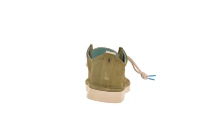 Pànchic Panchic Olive Suede Sneakers With Tapered Silhouette In Green