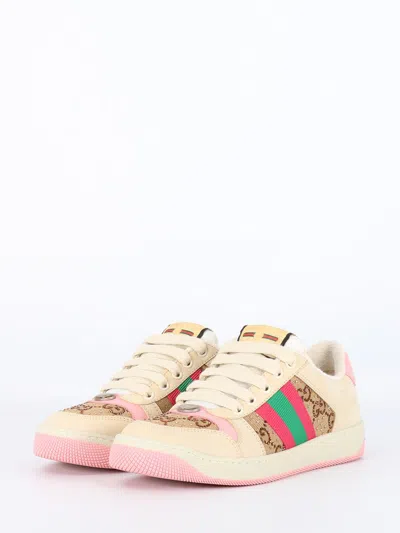 Gucci Screener Sneakers With Web Motif In Multi