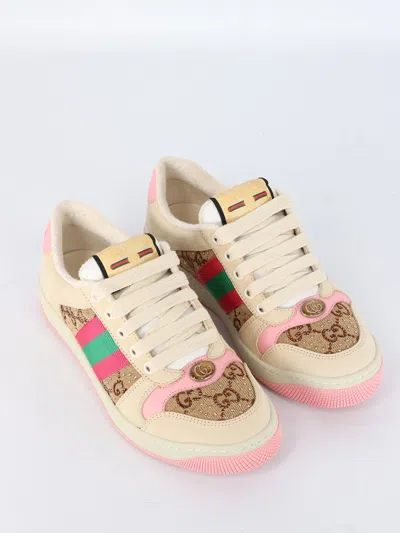 Gucci Screener Sneakers With Web Motif In Multi