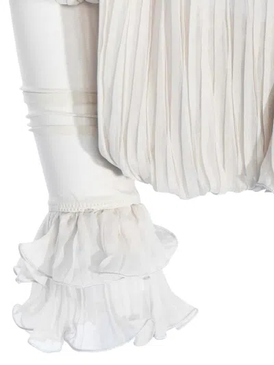 Blumarine White Silk Chiff Blouse In White
