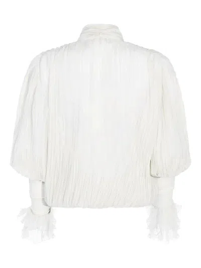 Blumarine White Silk Chiff Blouse In White