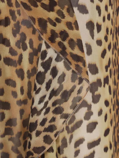 Blumarine Silk Chiffon Leopard Shirt