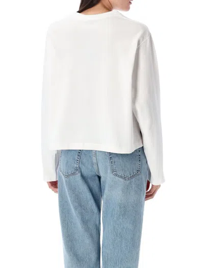 Polo Ralph Lauren Long Sleeve Cotton Crop Top In White