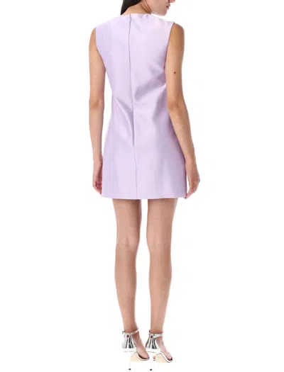 Self-portrait Taffeta Shift Mini Dress In Purple