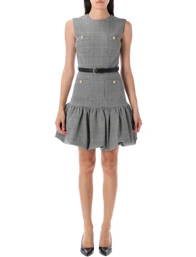 Self-portrait Self Portrait Women Prince Of Wales Check Mini Dress In Gray