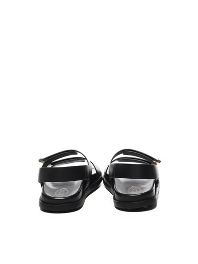 Tod's Women Sandal With Two Leather Straps In Black