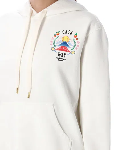 Casablanca Knitwear Hood Embroidered Detail In White
