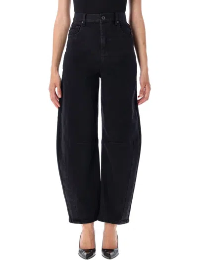 Self-portrait High-waisted Relaxed Fit Black Jeans In Black