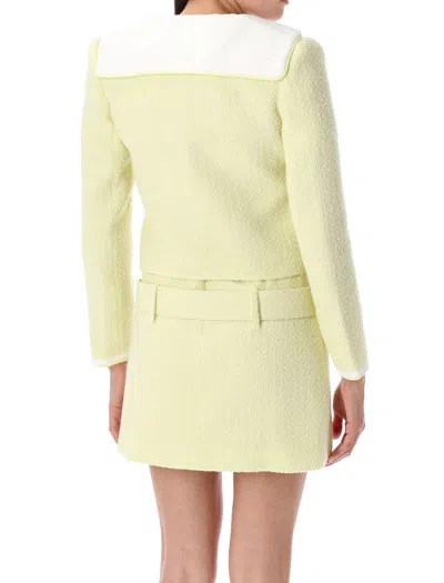 Self-portrait Yellow Wool Blend Bouclé Jacket