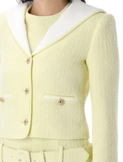 Self-portrait Yellow Wool Blend Bouclé Jacket