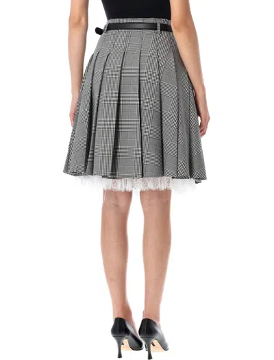 Self-portrait Prince Of Wales Check Pleated Midi Skirt