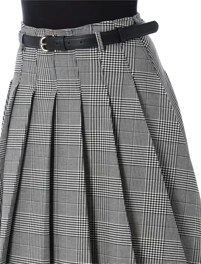 Self-portrait Prince Of Wales Check Pleated Midi Skirt
