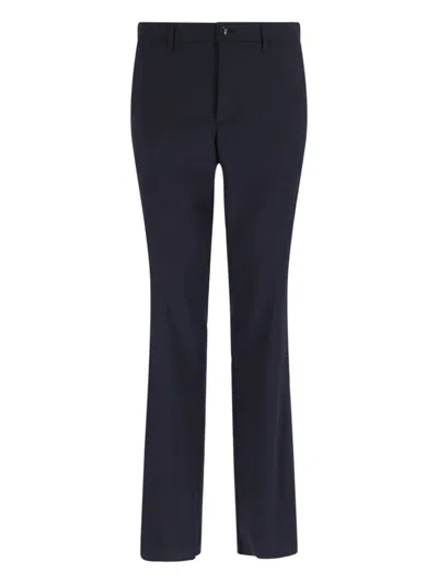 Giorgio Armani Navy Virgin Wool Tailored Suit In Blue