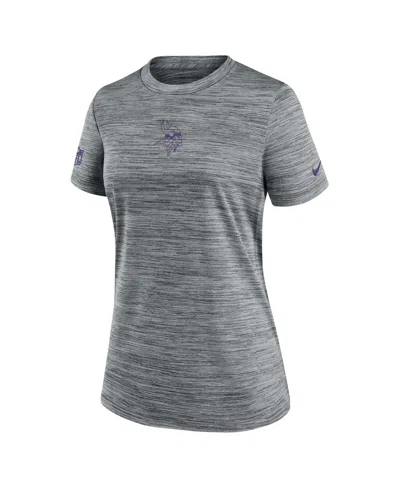 Nike Women's Gray Minnesota Vikings Sideline Velocity Performance T-shirt In Gray