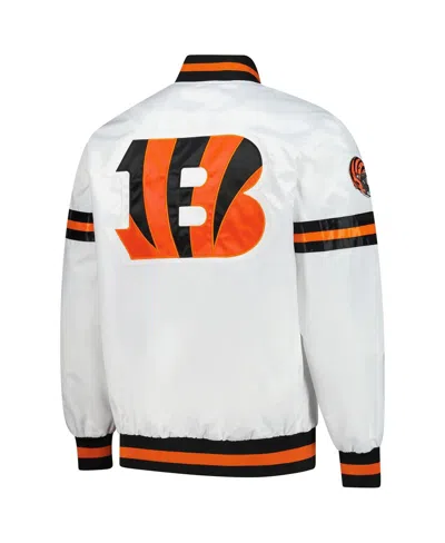 Starter Men's White Cincinnati Bengals Scout Full-snap Varsity Jacket In White
