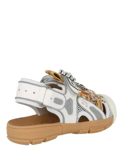 Gucci Mesh Fabric Tinsel Sport Sandals In Neutral