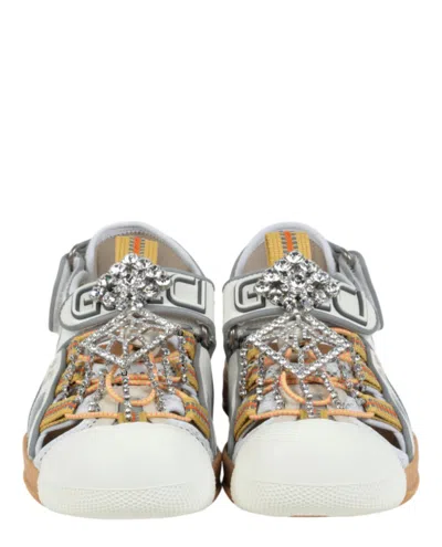 Gucci Mesh Fabric Tinsel Sport Sandals In Neutral
