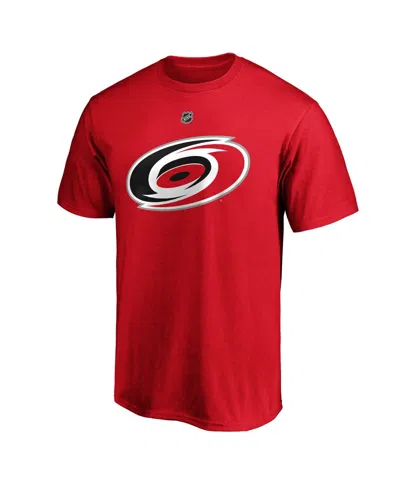 Fanatics Men's Andrei Svechnikov Red Carolina Hurricanes Authentic Stack Name Number T-shirt In Red