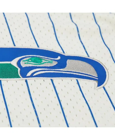 Mitchell & Ness Cream Seattle Seahawks Vintage Logo Final Seconds Full-button Mesh Top In White