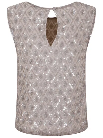 P.a.r.o.s.h Parosh Teardrop Closure Sleeveless Top With Sequined Embroidery