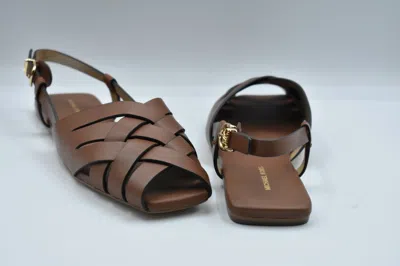 Michael Kors Brown Laced Shoes With Crisscross Straps In Brown