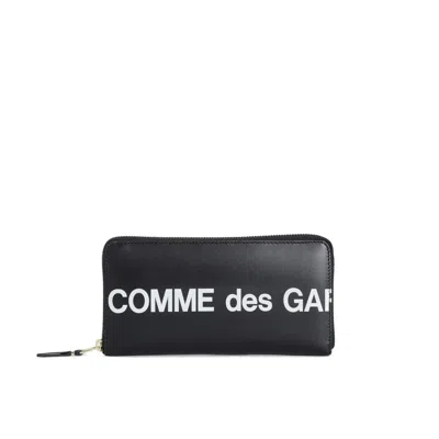 Comme Des Garçons Signature Logo Wallet In Black