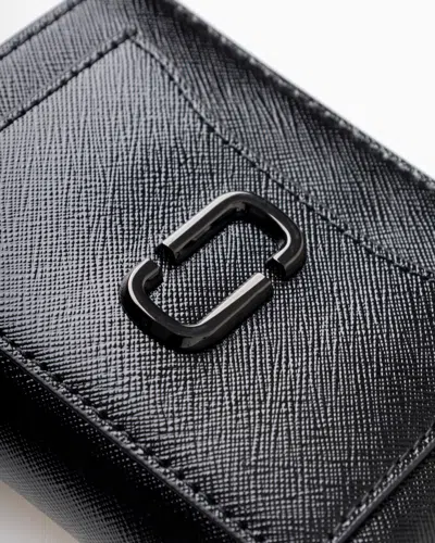 Marc Jacobs Black Leather Mini The Utility Snapshot Dtm Wallet In Black