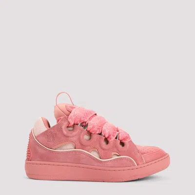 Lanvin Leather Sneakers With Unique Lacing System In Pink