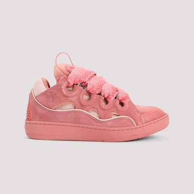 Lanvin Leather Sneakers With Unique Lacing System In Pink