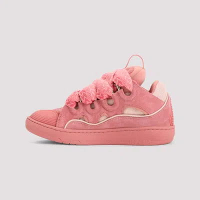 Lanvin Leather Sneakers With Unique Lacing System In Pink