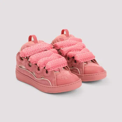 Lanvin Leather Sneakers With Unique Lacing System In Pink