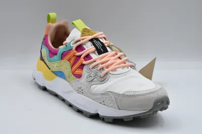 Flower Mountain Multicolor Suede Sneakers With Technical Fabric Accents In Multi