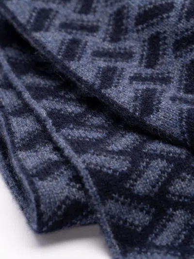 Drumohr Geometric-pattern Cashmere Scarf With Finished Edge